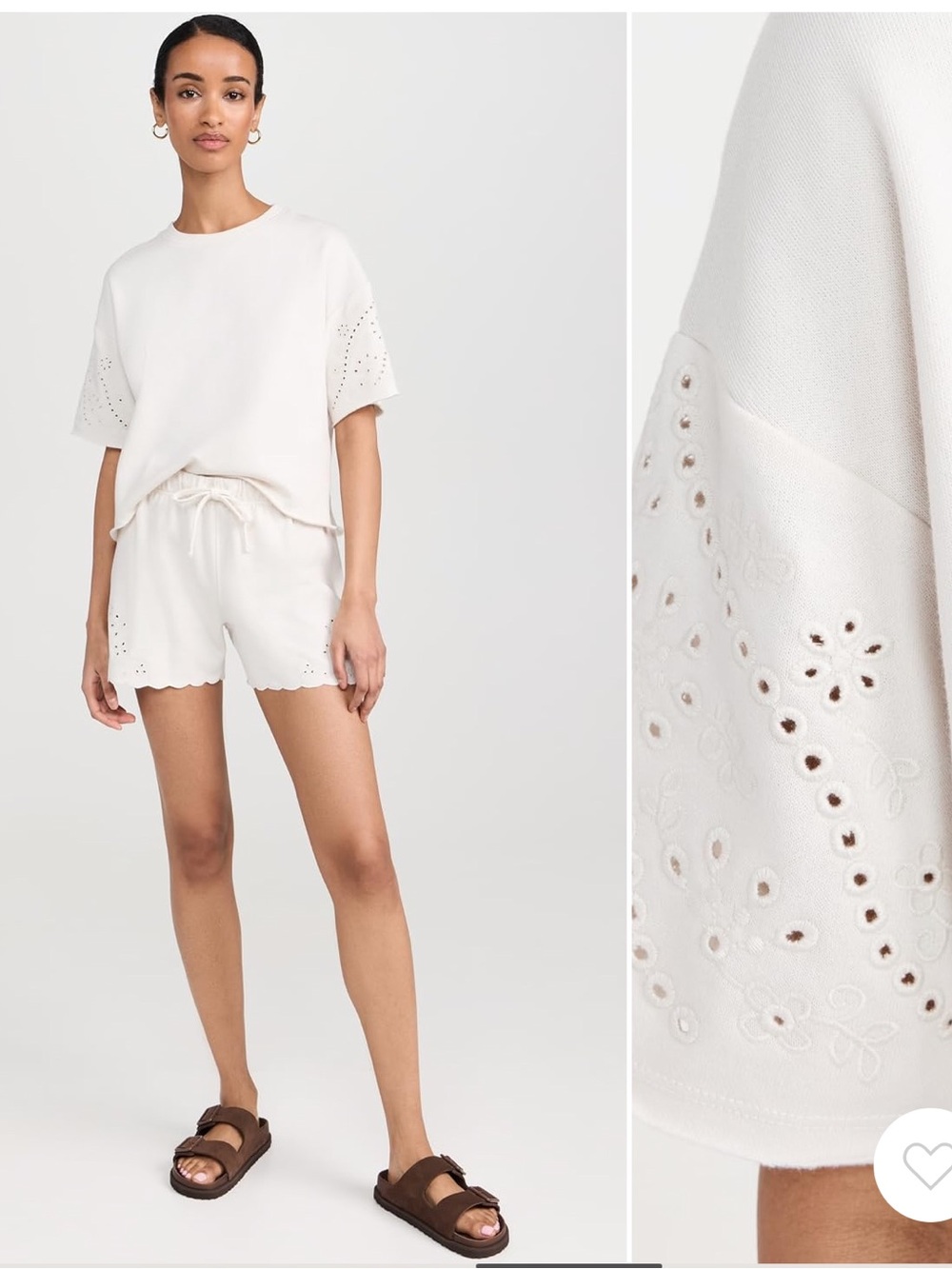 Splendid Raylee embroidered sweatshirt and matching shorts